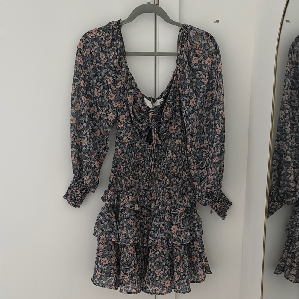 Astr Black and White Tiered Ruffled Sundress